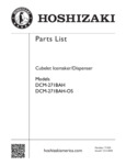Hoshizaki DCM-271BAH Parts List Hoshizaki DCM-271BAH Parts List