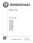Hoshizaki SD_Stands_Parts List Hoshizaki SD_Stands_Parts List