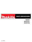 Makita Battery Powered Wheelbarrow XUC01, XUC01X1, XUC01X2 Parts Breakdown