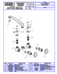 Chicago Faucets 540-LDL8ABCP 2.2 GPM Wall-Mounted Faucet with Adjustable Centers and 8" L-Type Swing Spout parts