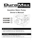 DuroMax XP650WP, XP652WP, XP904WP Manual
