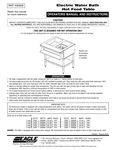 Eagle Group Electric Water Bath Table Manual