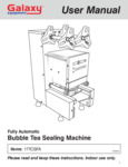 Galaxy 177CSFA Full Auto Bubble Tea Sealing Machine Manual