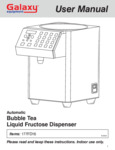 Galaxy 177FD16 Bubble Tea Fructose Dispenser Manual