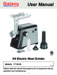 Galaxy SMG800 Economy Electric Meat Grinder Manual
