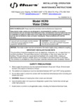 hcr8 INSTALLATION, OPERATION & MAINTENANCE INSTRUCTIONS