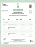Kosher Certificate Kosher Certificate