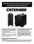 Instructions for CaterGator Insulated Products