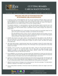 John Boos & Co. Cutting Board Care Instructions John Boos & Co. Cutting Board Care Instructions
