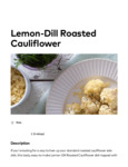 Lay's Lemon-Dill Roasted Cauliflower Recipe