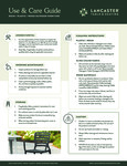 LT&S Resin Outdoor Furniture Use and Care Guide LT&S Resin Outdoor Furniture Use and Care Guide