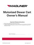 Motorized Dewar Cart Owner's Manual Motorized Dewar Cart Owner's Manual