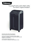 Manual for Fellowes Powershred 425Ci 425i 485Ci 485i Paper Shredder Manual for Fellowes Powershred 425Ci 425i 485Ci 485i Paper Shredder