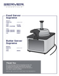 Manual for Server Food Server Supreme FSPW-SS 81140 Can Warmer