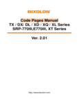 Bixolon Code Pages Manual TX / DX/ DL / XD / XQ / XL Series SRP-770III,E770III, XT Series