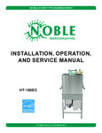 Noble Warewashing HT180EC Manual