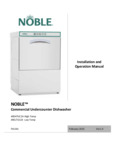 Noble Warewashing Select Undercounter Installation and Operations Manual Noble Warewashing Select Undercounter Installation and Operations Manual