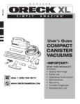 Oreck BB900-DGR XL Pro 5 Canister Vacuum Cleaner Manual Oreck BB900-DGR XL Pro 5 Canister Vacuum Cleaner Manual
