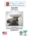Patty-O-Matic PM18 Manual Patty-O-Matic PM18 Manual