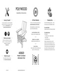POLYWOOD AD620 Modern Curveback Adirondack Chair Assembly Instructions POLYWOOD AD620 Modern Curveback Adirondack Chair Assembly Instructions