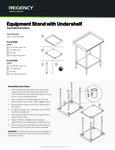 Regency Equipment Stand with Undershelf Assembly Instructions Regency Equipment Stand with Undershelf Assembly Instructions