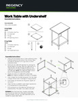 Regency Work Table with Undershelf Assembly Instructions