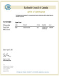 Rich's Kosher Certificate