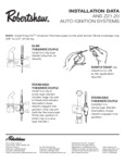 Robertshaw INSTALLATION DATA ANS Z21.20 AUTO IGNITION SYSTEMS