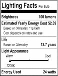 S8037 Lighting Facts Label S8037 Lighting Facts Label