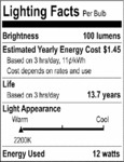 S8038 Lighting Facts Label S8038 Lighting Facts Label