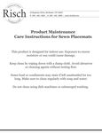 Product Maintenance Care Instructions Product Maintenance Care Instructions
