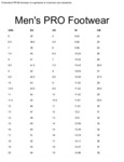 Timberland PRO Footwear Size Chart Timberland PRO Footwear Size Chart