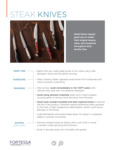 Fortessa Steak Knives Care and Handling