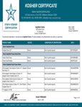 SupHerb Farms Kosher Certificate