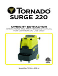 Tornado Surge 220 Hot Water Carpet Extractor - 15 Gallon - 220PSI manual Tornado Surge 220 Hot Water Carpet Extractor - 15 Gallon - 220PSI manual