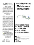 T&S SS Base Faucet S-0230_S-0231_S-0232_S-0330 Instructions