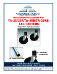 Advance Tabco TA-25 Caster Installation Instructions