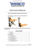 Telescoping Manual High Lift Truck Instruction Manual