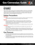 Thermostatic Griddles Instructions Sheet