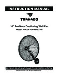 Tornado HI-FAN-16WMPRO-1P Manual