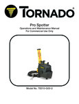 Tornado Pro Spotter Carpet Extractor TE010-G03-U Manual
