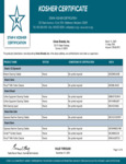 Urnex Brands Kosher Cert
