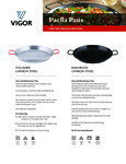Vigor Paella Pan Care Instructions