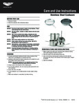 Vollrath Stainless Steel Cookware Instructions