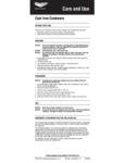 Vollrath Cast Iron Care and Use Instructions