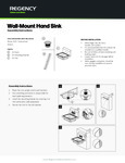 Regency Wall Mount Hand Sink Assembly Guide - No Faucet