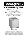 Waring WCIC25 Ice Cream Maker Manual