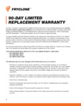Fryclone 90 Day Limited Replacement Warranty 