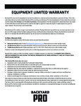 Backyard Pro 30 Day Warranty