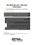Bar Maid’s Warranty Information